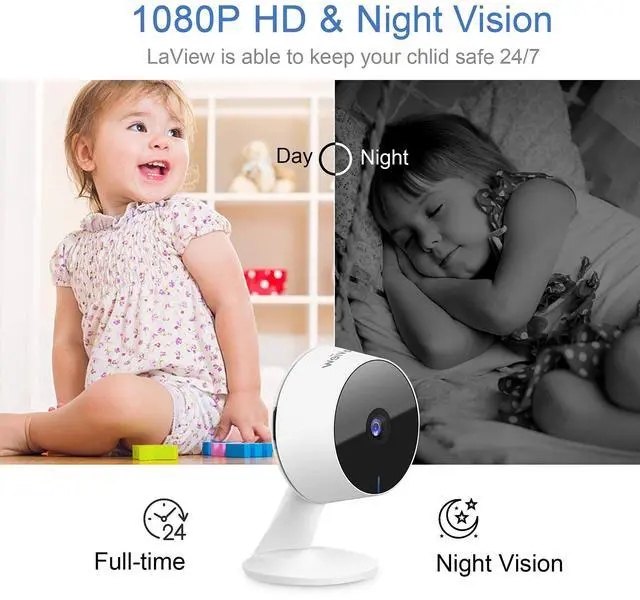Alt view image 4 of 7 - Security Cameras 4pcs, Home Security Camera Indoor 1080P, Wi-Fi Cameras Wired for Pet, Motion Detection, Two-Way Audio, Night Vision, Phone App, Works with Alexa, iOS & Android & Web Access