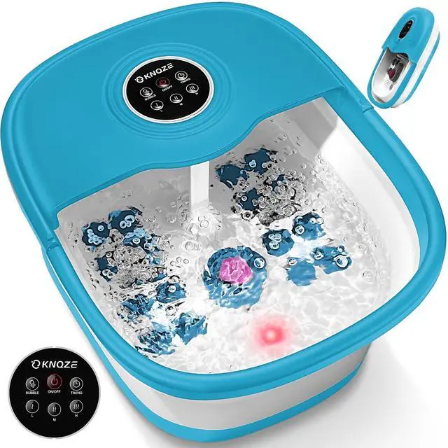 Main image of Collapsible Foot Spa with Heat, Remote Control, Temperature Control, Bubbles, Pumice Stone, Red Light, Timer, 16 Massage Roller Pedicure Foot Bath Tub Foot Soaker for Relaxation & Stress Relief