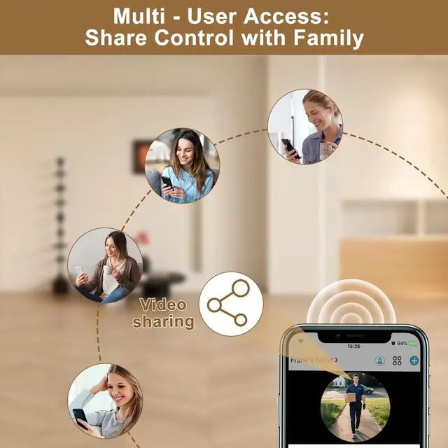 Alt view image 7 of 7 - Doorbell Camera Wireless,2K FHD Head-to-Toe Video, no Subscription,Two-Way Talk, Smart Home Video Doorbell with Chime,Battery Powered,Motion Detection & Alerts,Works with Alexa & Google(2.4G WiFi)