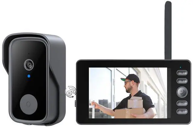 Main image of Doorbell Camera Wireless No Subscription Video Doorbell, Bidirectional Wake-up, Two-Way Intercom, 1080P Video, 4.3 Screen, 120° Angle, No APP, No WiFi