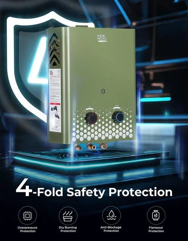 Alt view image 4 of 7 - Tankless Portable Propane Water Heater Outdoor1.32Gpm 34000 BTU Camping Portable Water HeaterEasy Installation, 5L Lightweight HeaterSuitable for Rv/Camping/Cabin