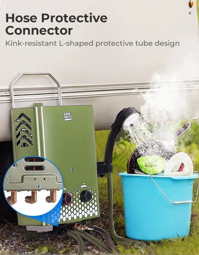 Alt view image 6 of 7 - Tankless Portable Propane Water Heater Outdoor1.32Gpm 34000 BTU Camping Portable Water HeaterEasy Installation, 5L Lightweight HeaterSuitable for Rv/Camping/Cabin