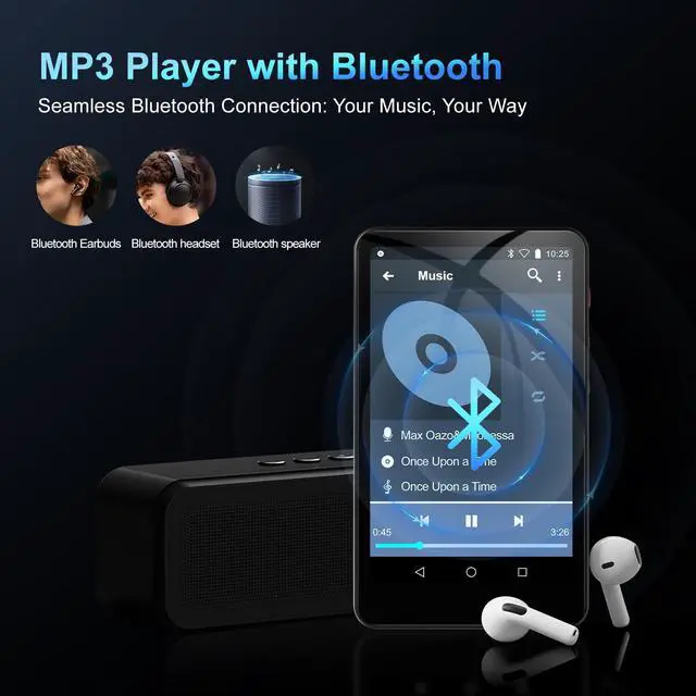Alt view image 5 of 7 - 144GB MP3 Player with Bluetooth and WiFi, 4IN HD Full Touch Screen MP3 & MP4 Music Player with Spotify, Libby, Amazon Music,YouTube,Tiktok, E-Book, MP4 Player for Kids Up to1TB