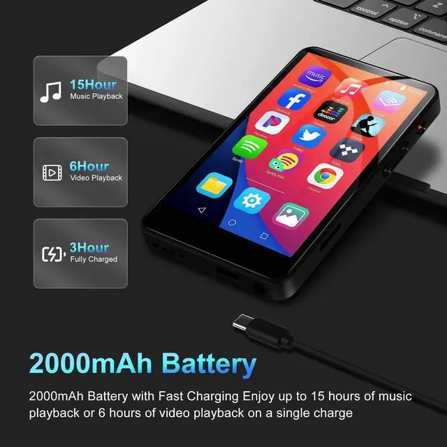 Alt view image 6 of 7 - 144GB MP3 Player with Bluetooth and WiFi, 4IN HD Full Touch Screen MP3 & MP4 Music Player with Spotify, Libby, Amazon Music,YouTube,Tiktok, E-Book, MP4 Player for Kids Up to1TB