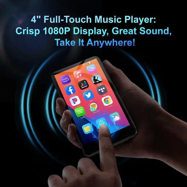 Alt view image 7 of 7 - 144GB MP3 Player with Bluetooth and WiFi, 4IN HD Full Touch Screen MP3 & MP4 Music Player with Spotify, Libby, Amazon Music,YouTube,Tiktok, E-Book, MP4 Player for Kids Up to1TB