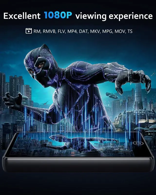 Alt view image 2 of 7 - 144GB MP3 Player with Bluetooth and WiFi, Android Spotify Music Player for Pandora, Amazon Music, Audible. 4.02" Touchscreen, Speaker, Supports Play Store,Up to 512GB