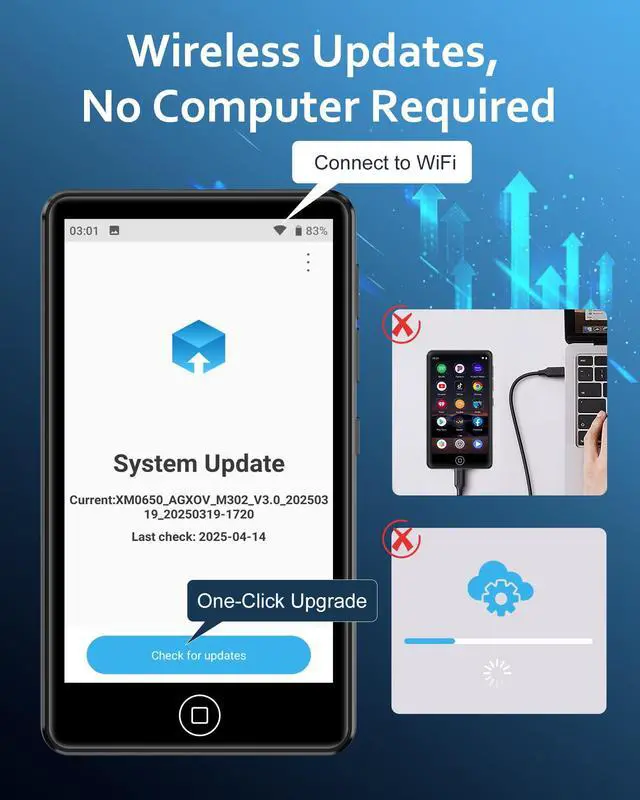 Alt view image 5 of 7 - 144GB MP3 Player with Bluetooth and WiFi, Android Spotify Music Player for Pandora, Amazon Music, Audible. 4.02" Touchscreen, Speaker, Supports Play Store,Up to 512GB