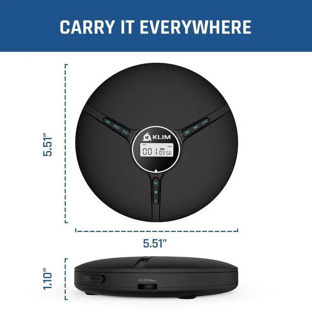 Alt view image 5 of 6 - Discman Portable CD Player with Headphones, Built-in Battery - New - CD Players for Home, Car - Compatible w/SD Card, CD, CD-R, CD-RW, MP3, WMA - 5 EQ Effects - Walkman CD Player - Black
