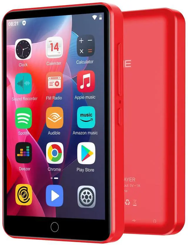 Main image of 80GB MP3 Player with Bluetooth and WiFi,  4" HD Full Touch Screen MP3 Player with Spotify, Amazon Music,YouTube,Pandora,Libby,Android MP4 Music Player for Kids (Black)