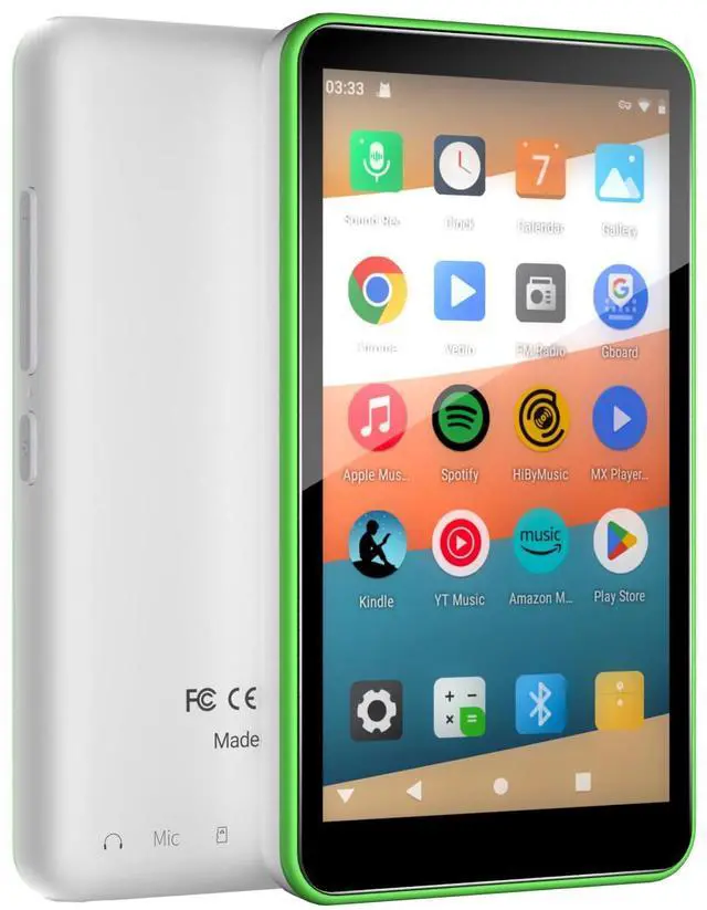 Main image of Smart MP3 Player with Bluetooth and WiFi | 144GB Storage& Android OS | 4" Touch Screen | Spotify Streaming Music&Video Player | App Store | FM Radio |  Portable Media Player (Green)