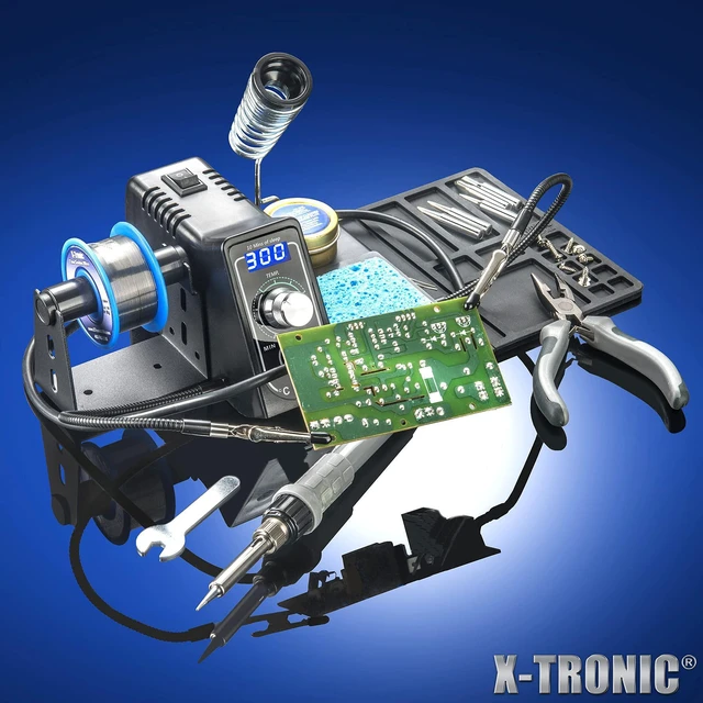 Alt view image 2 of 6 - The Original 3020-XTS 75W Soldering Iron Station Kit 2 Helping Hands Silicone Tool Mat 5 Extra Tips 50g Roll of Solder Brass Sponge Cleaning Flux C/F Conversion Auto Sleep!