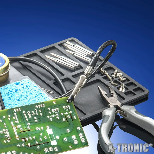 Alt view image 4 of 6 - The Original 3020-XTS 75W Soldering Iron Station Kit 2 Helping Hands Silicone Tool Mat 5 Extra Tips 50g Roll of Solder Brass Sponge Cleaning Flux C/F Conversion Auto Sleep!
