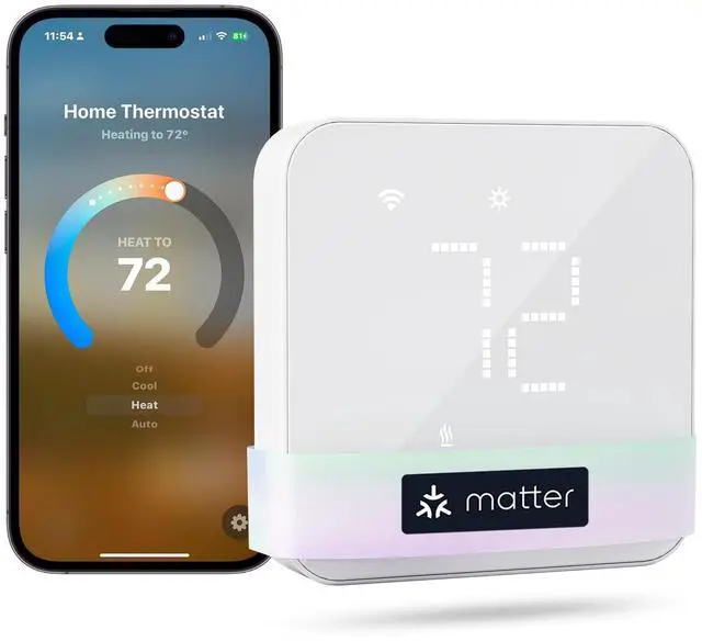 Main image of Smart Thermostat for Home, WiFi Thermostat Works with Matter, Alexa, Apple Home, Google Assistant, App & Voice Control, 7x24h Scheduling, Energy Saving, C-Wire Required