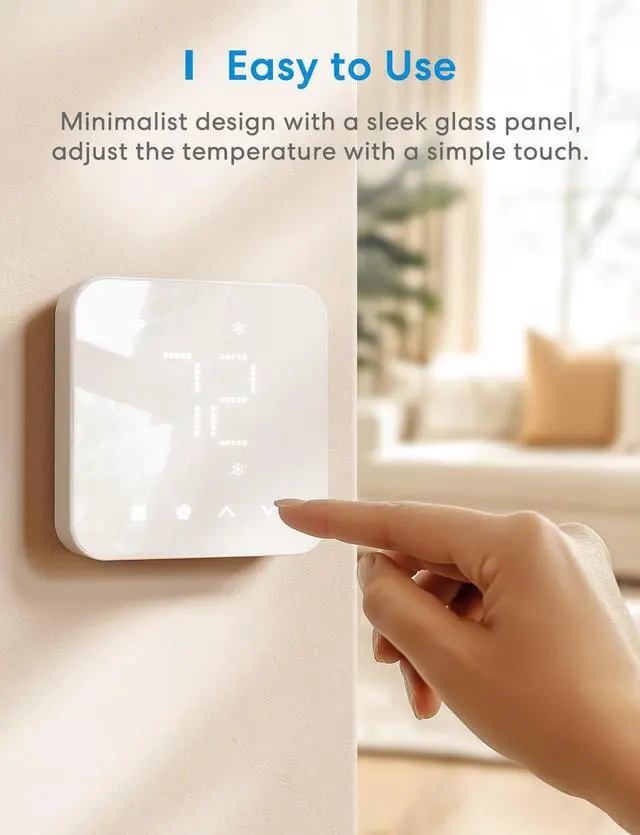 Alt view image 6 of 7 - Smart Thermostat for Home, WiFi Thermostat Works with Matter, Alexa, Apple Home, Google Assistant, App & Voice Control, 7x24h Scheduling, Energy Saving, C-Wire Required