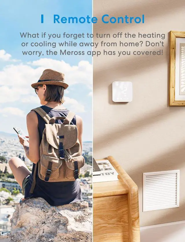 Alt view image 7 of 7 - Smart Thermostat for Home, WiFi Thermostat Works with Matter, Alexa, Apple Home, Google Assistant, App & Voice Control, 7x24h Scheduling, Energy Saving, C-Wire Required