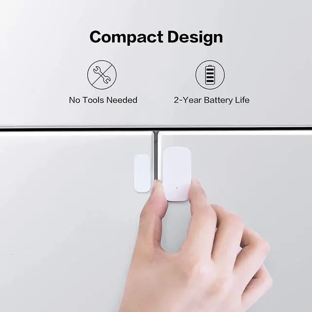 Alt view image 3 of 7 - Zigbee Door and Window Sensor 3 Pack, Wireless Mini Contact Sensor | Home Automation, Requires Hub, Zigbee Connection, Kid Safety, Compatible with Apple HomeKit, Alexa, Works with IFTTT
