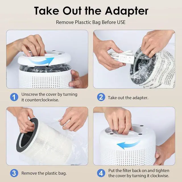 Alt view image 7 of 7 - Air Purifiers for Home Large Room up to 1095ft², H13 HEPA Filter Air Cleaner for Pets Bedroom Remove Smoke Dust Pollens Dander, Room Air Purifier with Timer Lock 4 Modes Night Light, M02