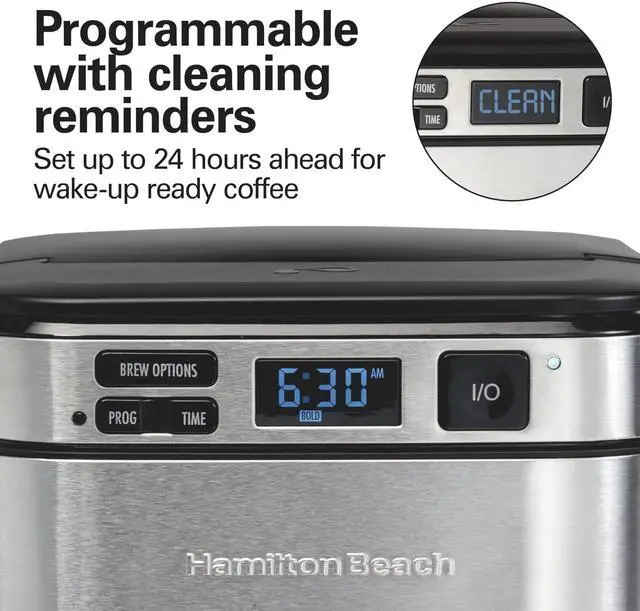 Alt view image 2 of 6 - 12 Cup Programmable Coffee Maker, FrontFill Drip Coffee Maker