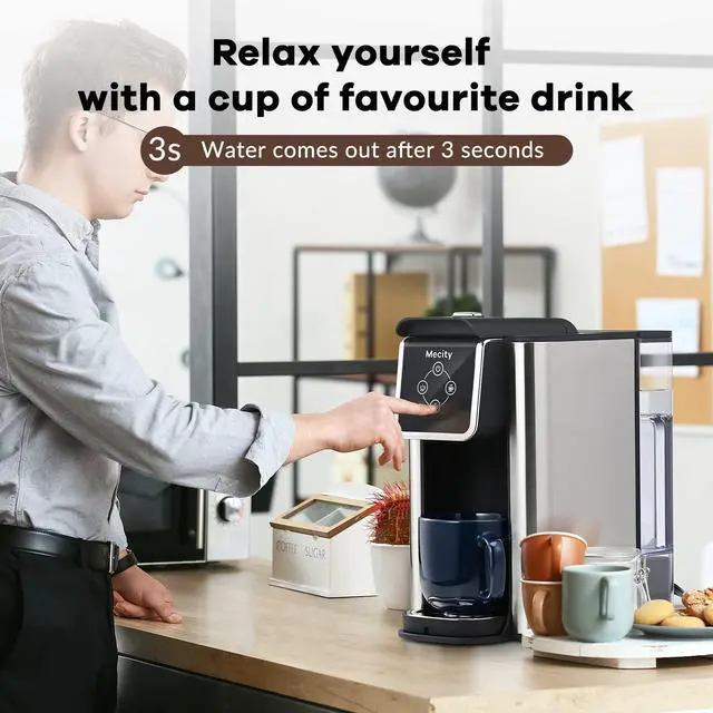 Alt view image 5 of 7 - Coffee Maker 3 in 1 Single Serve Coffee Machine, Compatible with K cup Capsules, Instant Coffee Pot, Tea maker, 6,8,10 Oz Cup, Removable 50 Oz Water Reservoir, 120V 1150W