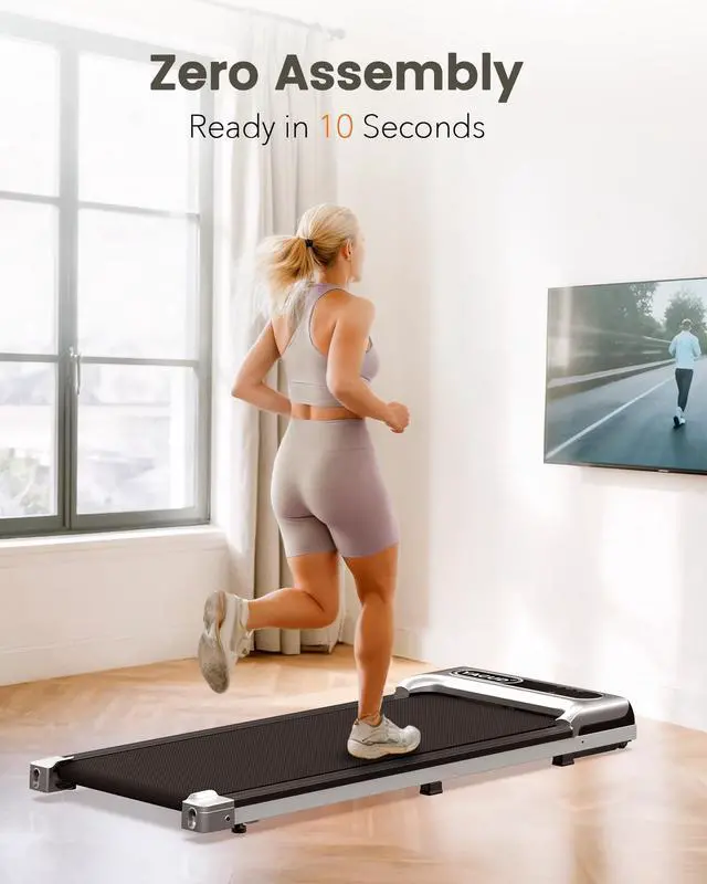 Alt view image 6 of 7 - Walking Pad, Under Desk Treadmill for Home and Office, 2.5 HP Portable Walking Jogging Running Machine with Remote Control and LED Display