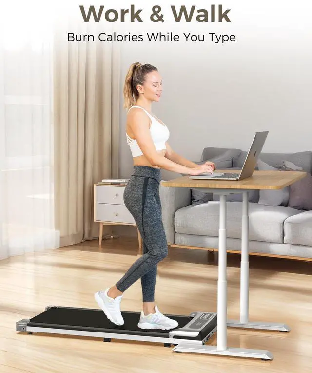 Alt view image 2 of 7 - Walking Pad, Under Desk Treadmill for Home and Office, 2.5 HP Portable Walking Jogging Running Machine with Remote Control and LED Display