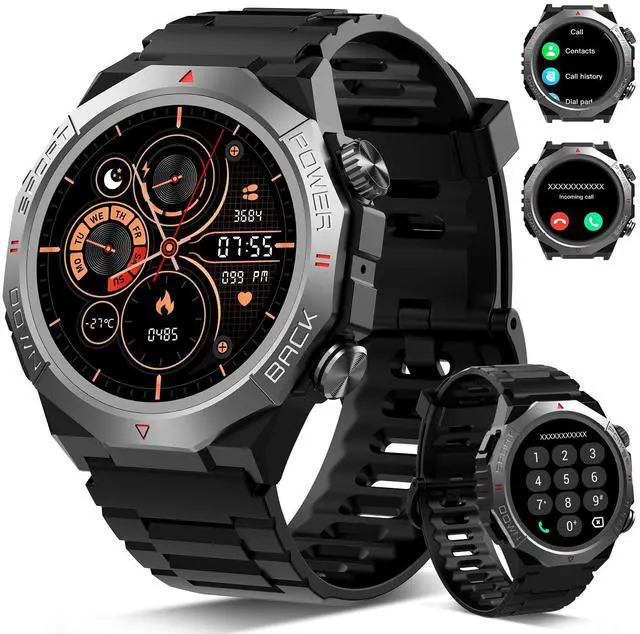 Main image of Military Smart Watches for Men(Answer/Make Calls), 1.39"HD Fitness Watch, 24/7 Heart Rate Sleep Monitor, Smart Watch for Men 110+ Sport Modes, 30Day, IP68 Waterproof Smartwatch for Android iOS, Black