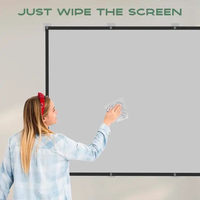 Alt view image 6 of 7 - Projection Screen, 4K Movie Projector Screen 16:9 HD Foldable Anti-Crease Portable Projector, Movies Screen for Home Theater Outdoor Indoor Support Double Sided Projection (120in pro)