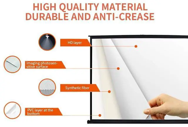 Alt view image 3 of 7 - P1-SN50 50 inch Portable Projection Screen for Mini/Professional LED/LCD/DLP Projector Self Standing Pull-Out Style Indoor Outdoor Home Cinema - 4:3/16:9 Compatiable