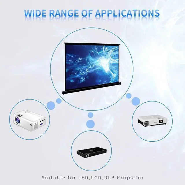 Alt view image 6 of 7 - P1-SN50 50 inch Portable Projection Screen for Mini/Professional LED/LCD/DLP Projector Self Standing Pull-Out Style Indoor Outdoor Home Cinema - 4:3/16:9 Compatiable