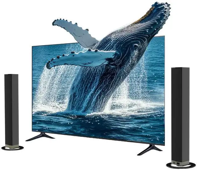 Alt view image 2 of 7 - Sound Bar, TV Soundbar 80W with Bluetooth 5.3 Stereo Immersive Sound Detachable 2-in-1 Design for Home Theater Smart TV PC & Music Experience