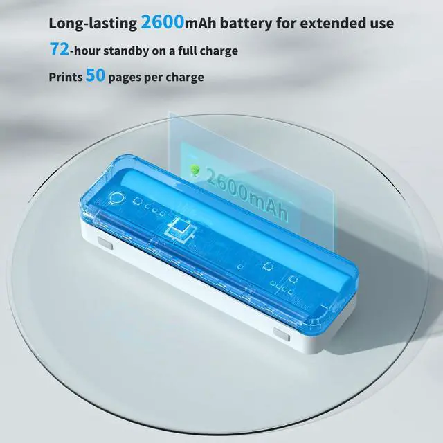 Alt view image 7 of 7 - Portable Printers Wireless for Travel, Thermal Inkless Printer, Support 8.5" X 11" Thermal Paper, Compatible with iOS, Android & Laptop