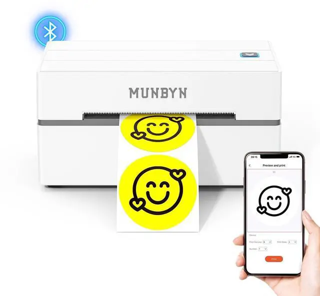 Main image of Bluetooth Thermal Label Printer, Wireless 4x6 Shipping Label Printer | Work for Shipping Packages Small Business Office or Home, Compatible with iPhone Android iPad Windows macOS Chrome