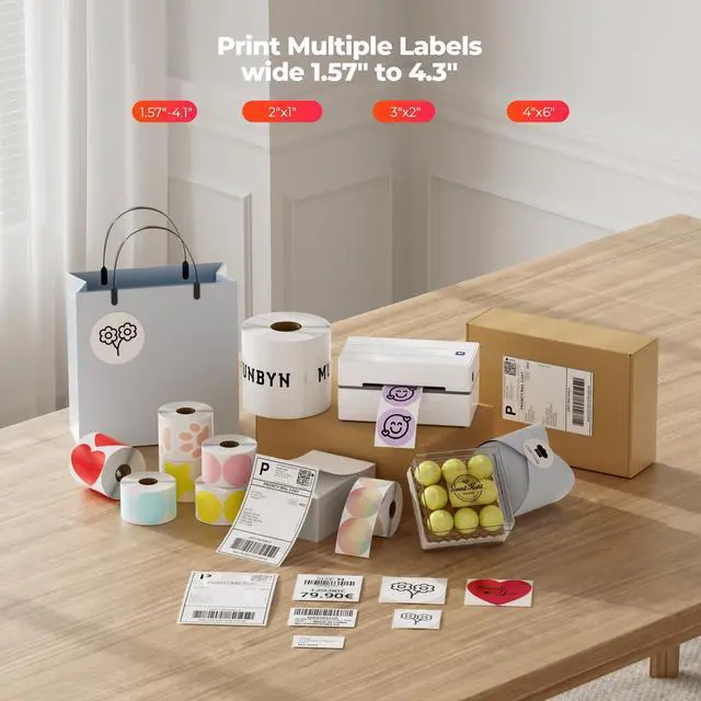 Alt view image 7 of 7 - Bluetooth Thermal Label Printer, Wireless 4x6 Shipping Label Printer | Work for Shipping Packages Small Business Office or Home, Compatible with iPhone Android iPad Windows macOS Chrome