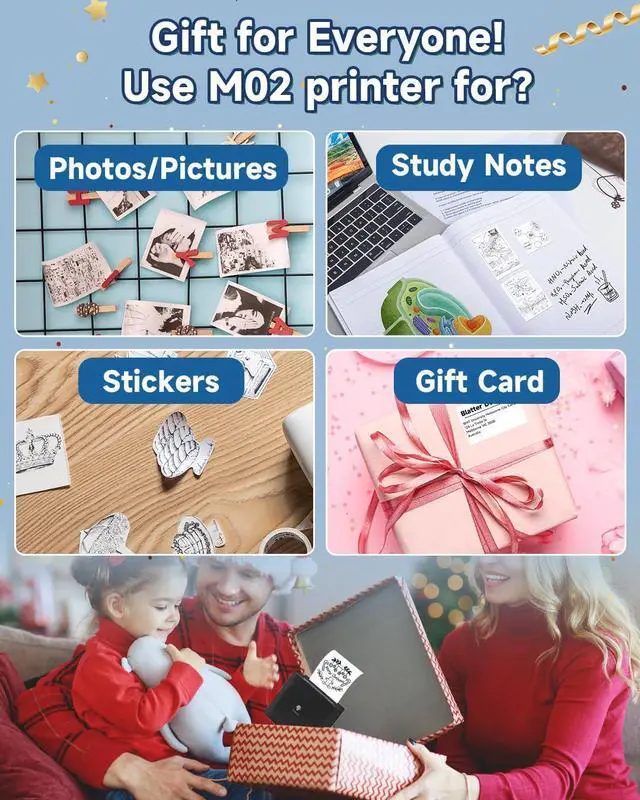 Alt view image 2 of 6 - Sticker Printer- Mini Thermal Sticker Printer Machine, Small Pocket Label Maker Instant Print for DIY Creation, Study Notes, Photos, Portable Inkless Photo Maker for Kids/Students, Black