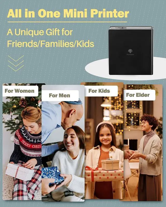 Alt view image 6 of 6 - Sticker Printer- Mini Thermal Sticker Printer Machine, Small Pocket Label Maker Instant Print for DIY Creation, Study Notes, Photos, Portable Inkless Photo Maker for Kids/Students, Black