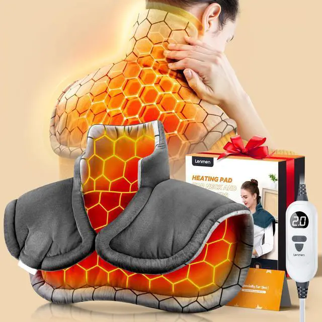Main image of Graphene-Infused 1Min Fast Heating Pad, Deeper Pain Relief Weighted Heating Pads for Neck and Shoulders and Back, Heated Wrap with 6 Heat Options 4 Auto Timer, Gifts for Men Women Mom Christmas