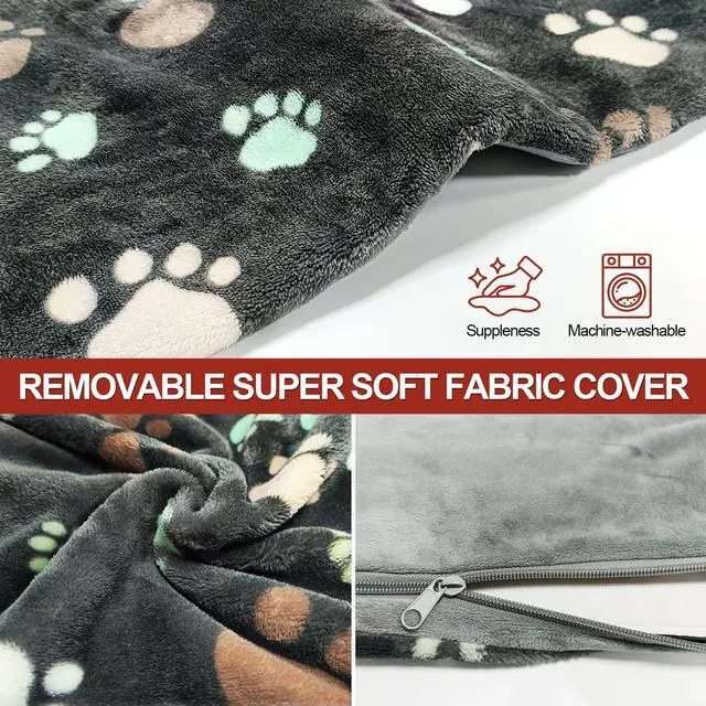 Alt view image 5 of 7 - Large Dog Heating Pad 36x24 in with Smart Thermostat Switch and Power Line Protection Tube,Obtained MET and UL Dual Certification,Waterproof Pet Heating Pad for Dogs,with Plush Fabric Cover