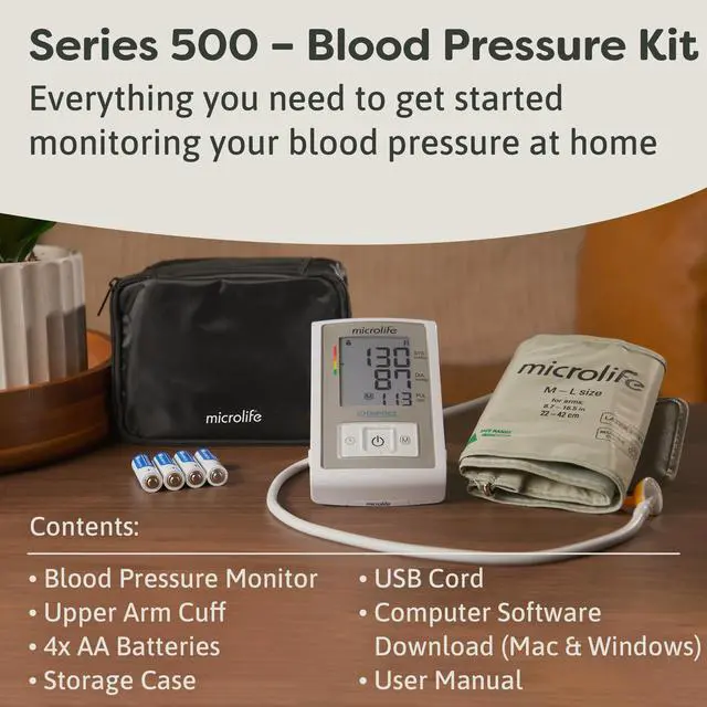 Alt view image 6 of 7 - Series 500 Automatic Upper Arm Blood Pressure Monitor for 2 Users, Stores Up to 198 Results, Wide-Range Cuff Fits Adult Arms <16.5 in (Size M L), Smart Tracking Software