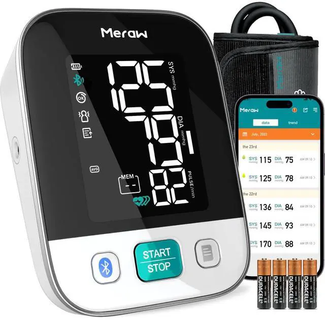 Main image of Blood Pressure Monitor Home Use, Blood Pressure Cuff Digital Arm, Blood Pressure Monitor Automatic Cuff 8.7-16.5" Bluetooth App Tracking Irregular Heartbeat Monitoring FSA/HSA Eligible White