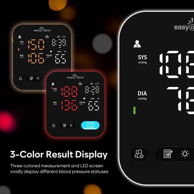 Alt view image 6 of 7 - Blood Pressure Monitor for Home Use   Smart BP Machine with Free MyHeartPal App, Automatic Blood Pressure XL Cuff, LED Screen & Voice Function, Supports Apple & Android Devices | EBP-703T