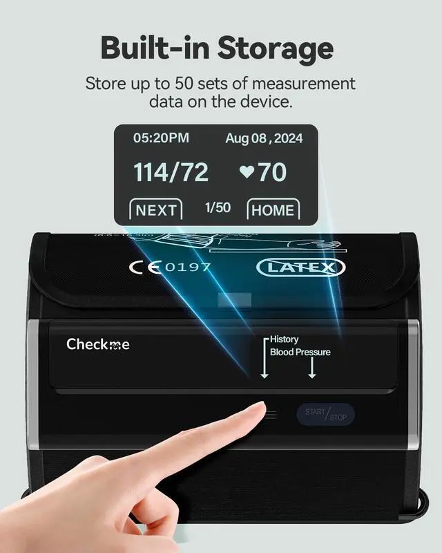 Alt view image 3 of 7 - Blood Pressure Monitor for Home Use - Upper Arm Bluetooth BP Machine, Accurate Readings in 30 sec, App Enabled for iOS & Android, Stores 50 BP Readings, Black