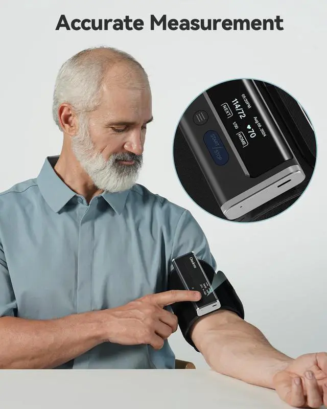 Alt view image 2 of 7 - Blood Pressure Monitor for Home Use - Upper Arm Bluetooth BP Machine, Accurate Readings in 30 sec, App Enabled for iOS & Android, Stores 50 BP Readings, Black