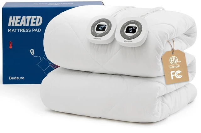 Main image of Heated Mattress Pad Queen, Cozy Bed Warmer with Preheat & Memory | ETL&FCC, 12 Hour Auto Off, 10 Heat Settings, Dual Control, Fast Heating, Machine Washable, Deep Pocket, Premium Quilted 60x80