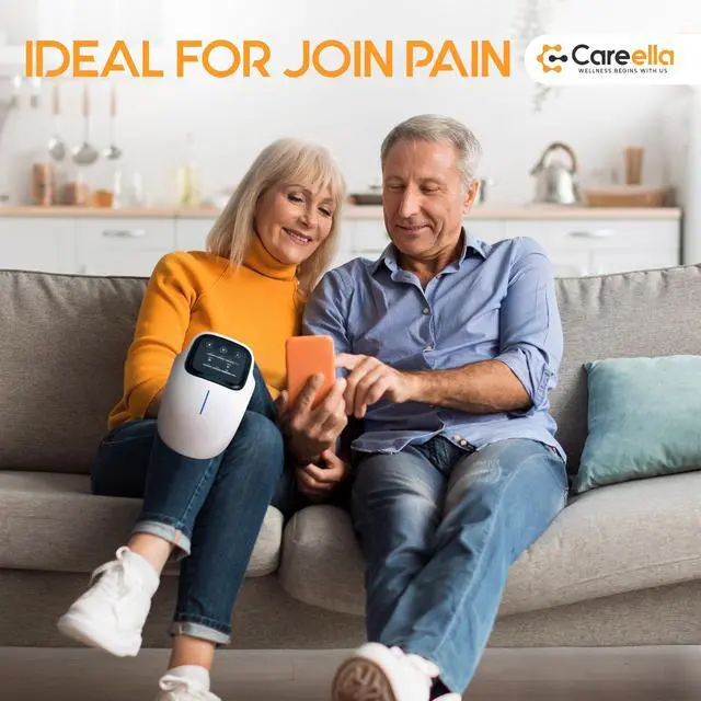 Alt view image 3 of 7 - Advanced Wireless Knee Massager Heated & Rechargeable Pad with Smart Vibration, Cordless Comfort Device & Gentle Light for Knees & Joints - XL Size Adjustable Brace - Portable Relaxation