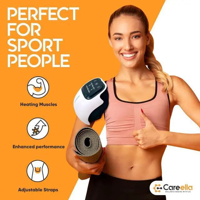 Alt view image 7 of 7 - Advanced Wireless Knee Massager Heated & Rechargeable Pad with Smart Vibration, Cordless Comfort Device & Gentle Light for Knees & Joints - XL Size Adjustable Brace - Portable Relaxation