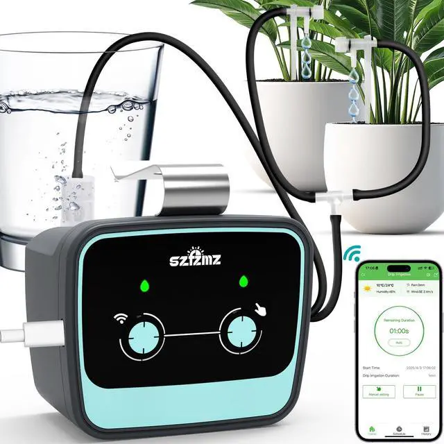Main image of Drip Irrigation Kit System for Garden, WiFi & App Control Self Plant Watering Devices for Indoor Outdoor, Automatic Watering System with 3 Watering Modes/Water Shortage Alert/Weather Forecasting