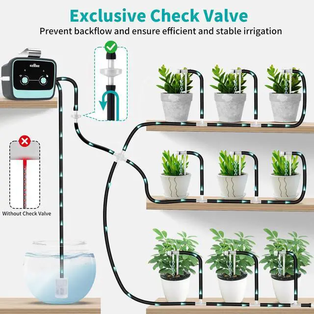 Alt view image 4 of 7 - Drip Irrigation Kit System for Garden, WiFi & App Control Self Plant Watering Devices for Indoor Outdoor, Automatic Watering System with 3 Watering Modes/Water Shortage Alert/Weather Forecasting