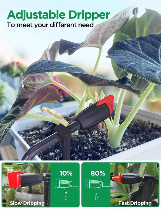 Alt view image 4 of 7 - Automatic Watering System for Potted Plants, [Wi-Fi & App Control] Drip Irrigation Kit System, Smart Plant Watering Devices for Indoor Outdoor, Water Shortage Remind, IPX66, Green