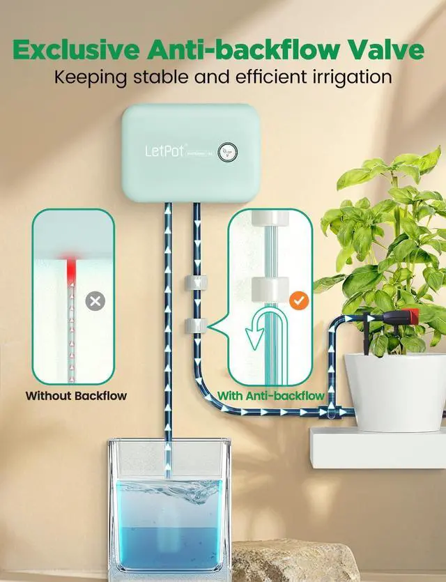 Alt view image 3 of 7 - Automatic Watering System for Potted Plants, [Wi-Fi & App Control] Drip Irrigation Kit System, Smart Plant Watering Devices for Indoor Outdoor, Water Shortage Remind, IPX66, Green