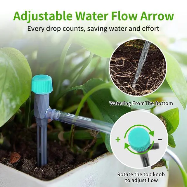 Alt view image 4 of 7 - Smart Automatic Plant Watering System for 20 Pots - Dual Pump Indoor Drip Irrigation Kit with 30-Day Programmable Timer & USB-C Charging